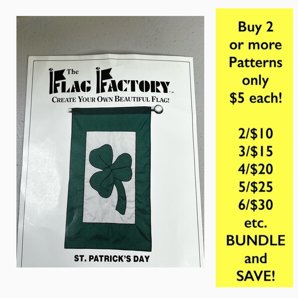 Appliqué pattern -St. Patrick’s Day. Supply list, instructions, Uncut pattern.